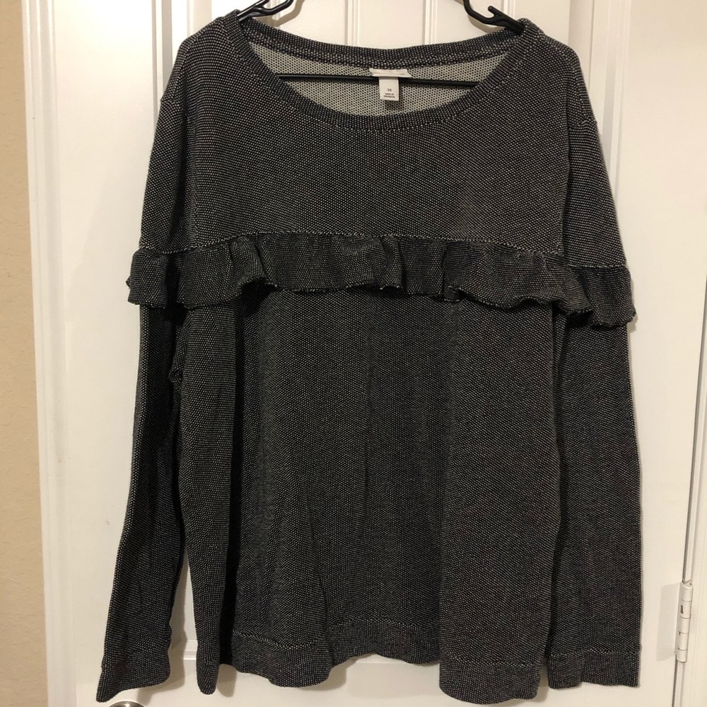 100% cotton long sleeve blouse sweater ruffles